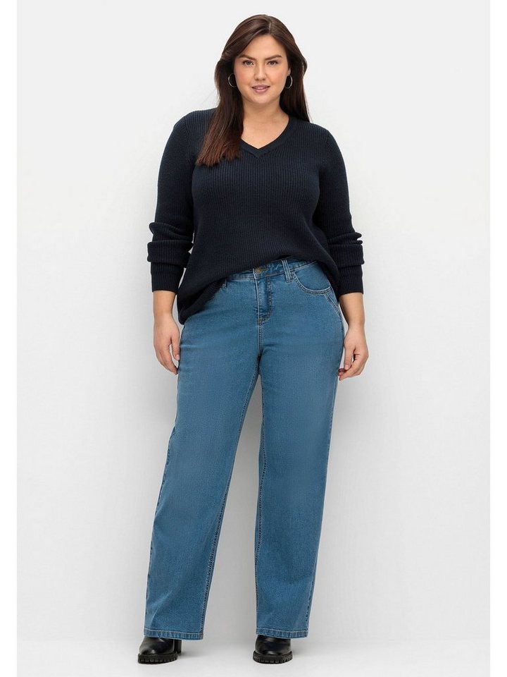 Sheego Weite Jeans Große Größen ELLA für kräftige Oberschenkel und Waden,  Bei sehr kräftigen Oberschenkeln und Waden