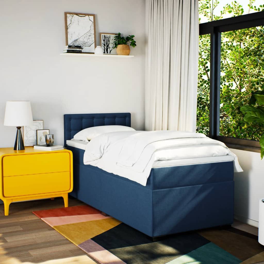 vidaXL Bett Boxspringbett mit Matratze Blau günstig online kaufen