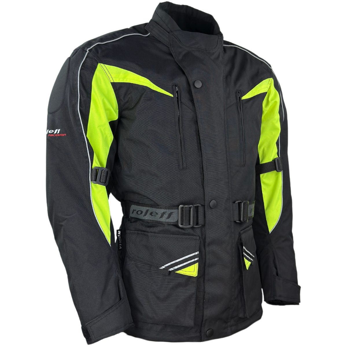 roleff Motorradjacke RO10005 – Schwarz/Neongelb, Protektoren, wasserdicht & atmungsaktiv auch in großen Größen – Bild 4 von 4