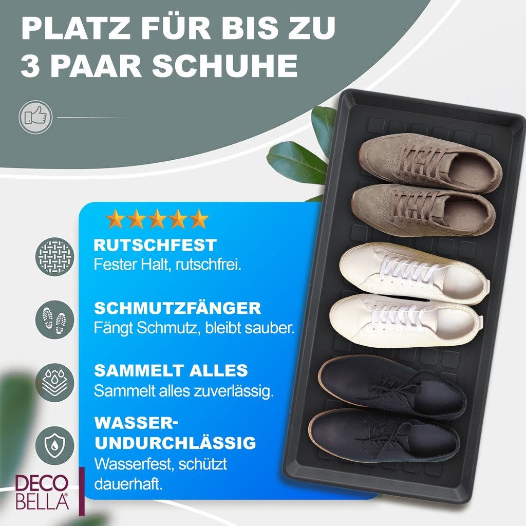 Deco Bella Schuhabtropfschale Schuhabtropfschale 1 Stück, Schuhtablett, 70x35x3 cm Schuhwanne (1-tlg) – Bild 3 von 5