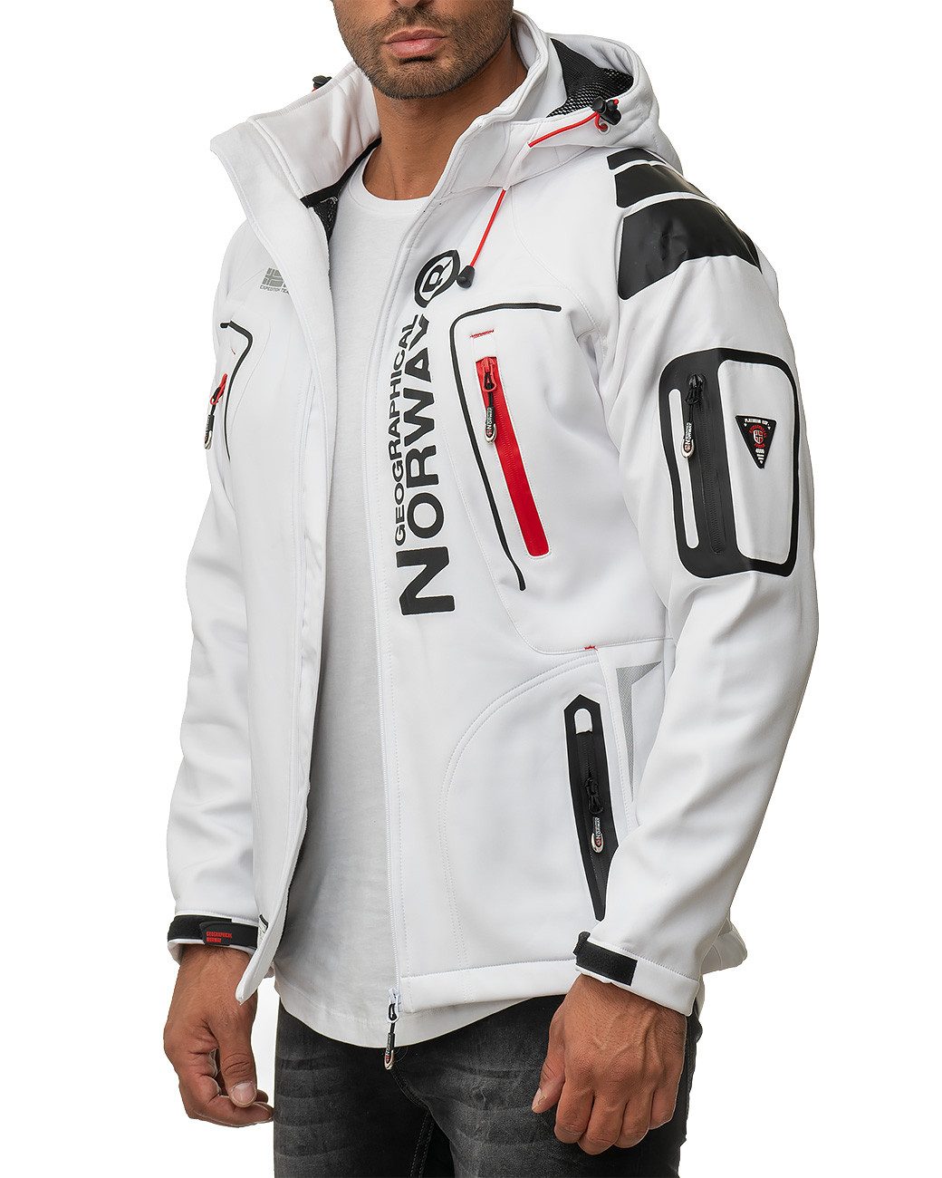 Geographical Norway Softshelljacke Herren Regular Fit Jacke batechno men White XXL Wärmeisolierend für optimalen Komfort