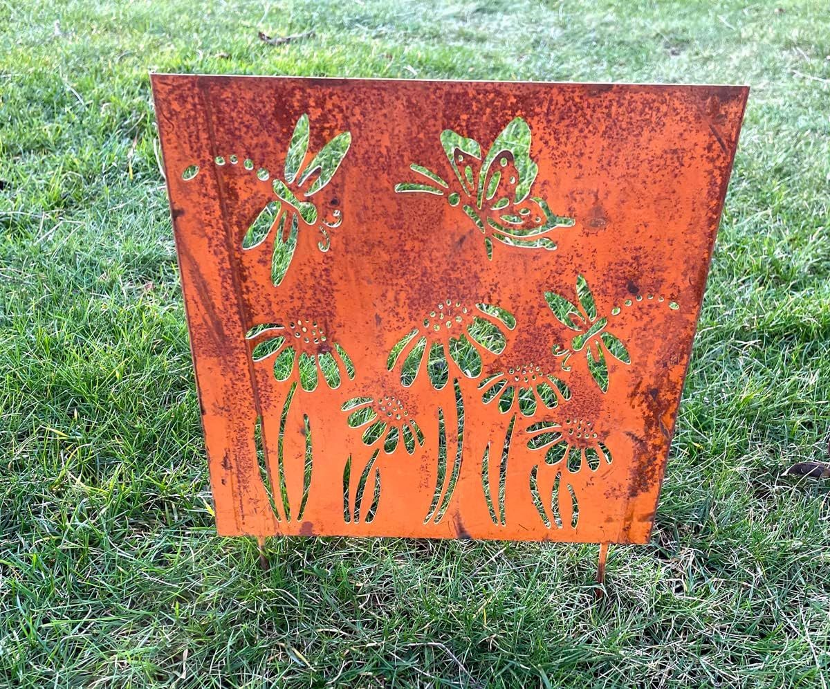 LB H&F Lilienburg Dekosäule Schild Stecker Garten Deko Metall Rost Paneele günstig online kaufen