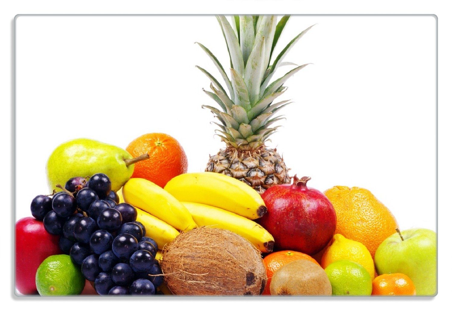 Welt 20x30cm Gemischtes aller Wallario rutschfester Obstsammlung, Gummifüße (inkl. aus Obst Frühstücksbrett - 4mm, 1-St), Exotische