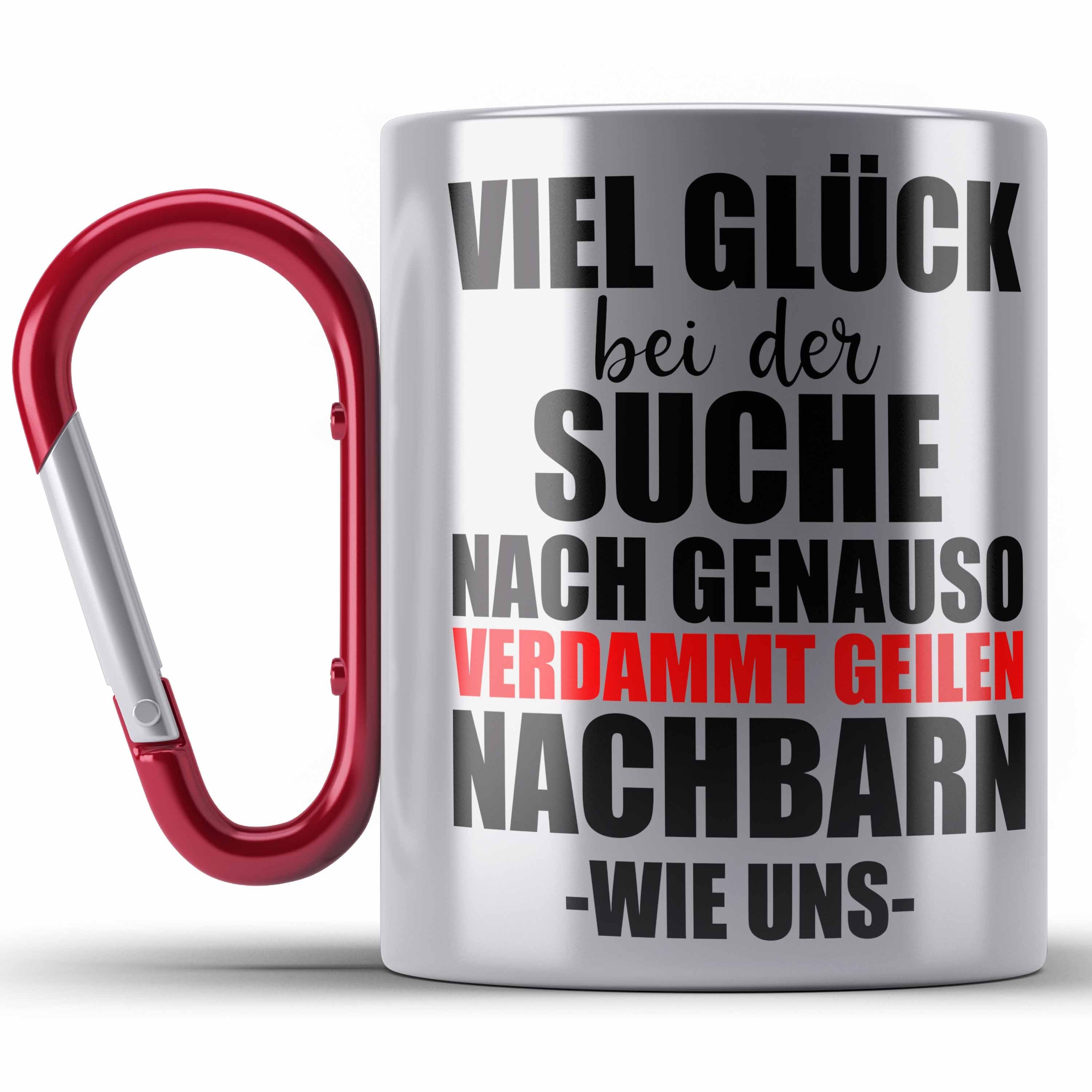 Rot Tasse Geschenk Edelstahl Abschiedsgeschenk Trendation Thermotasse Abschied Nachbarn Nachbarin