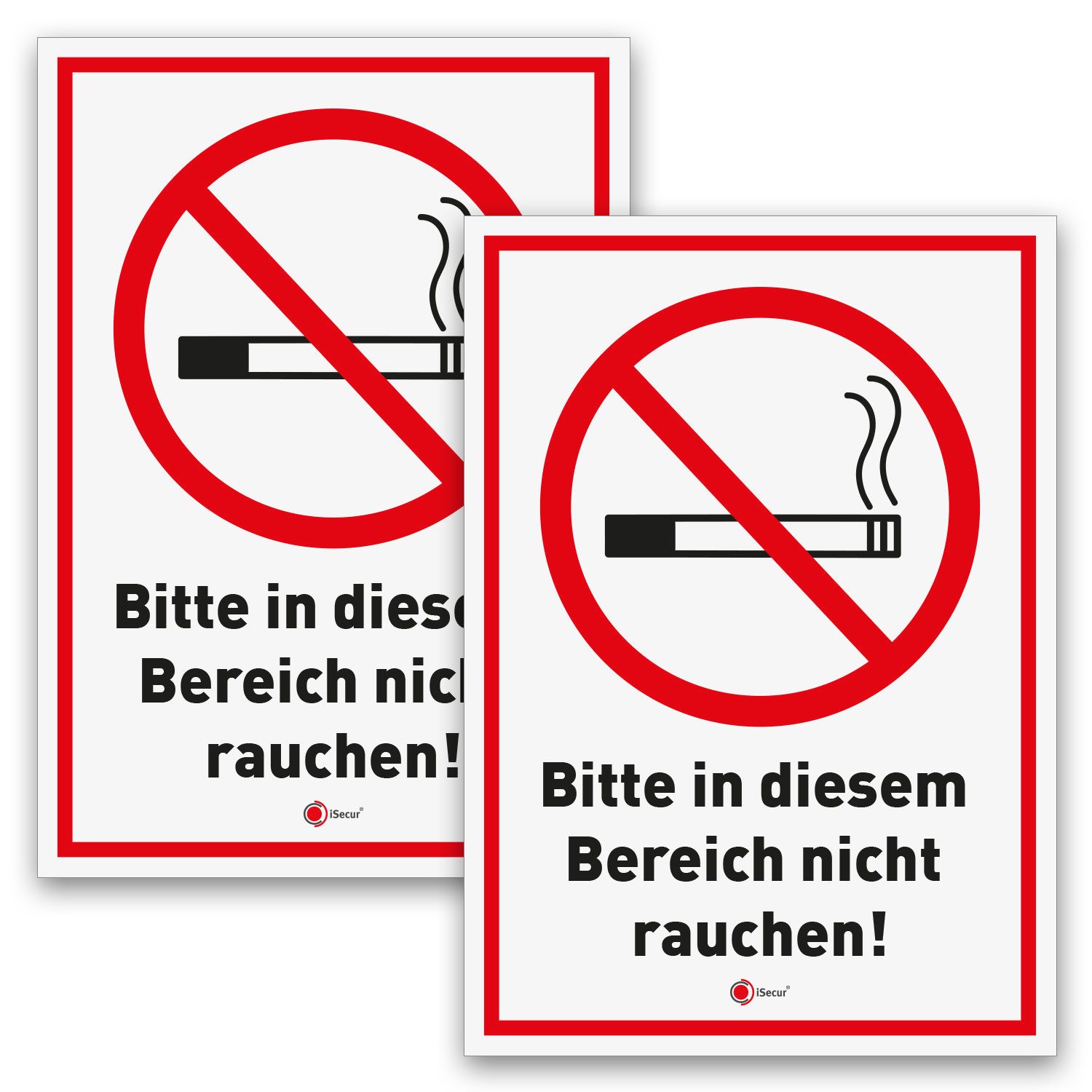 iSecur Aufkleber 2 Rauchverbot Aufkleber "nicht rauchen" I hin829