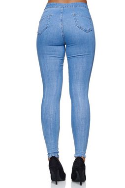 Elara High-waist-Jeans Elara Damen Jeans High Waist Destroyed (1-tlg)