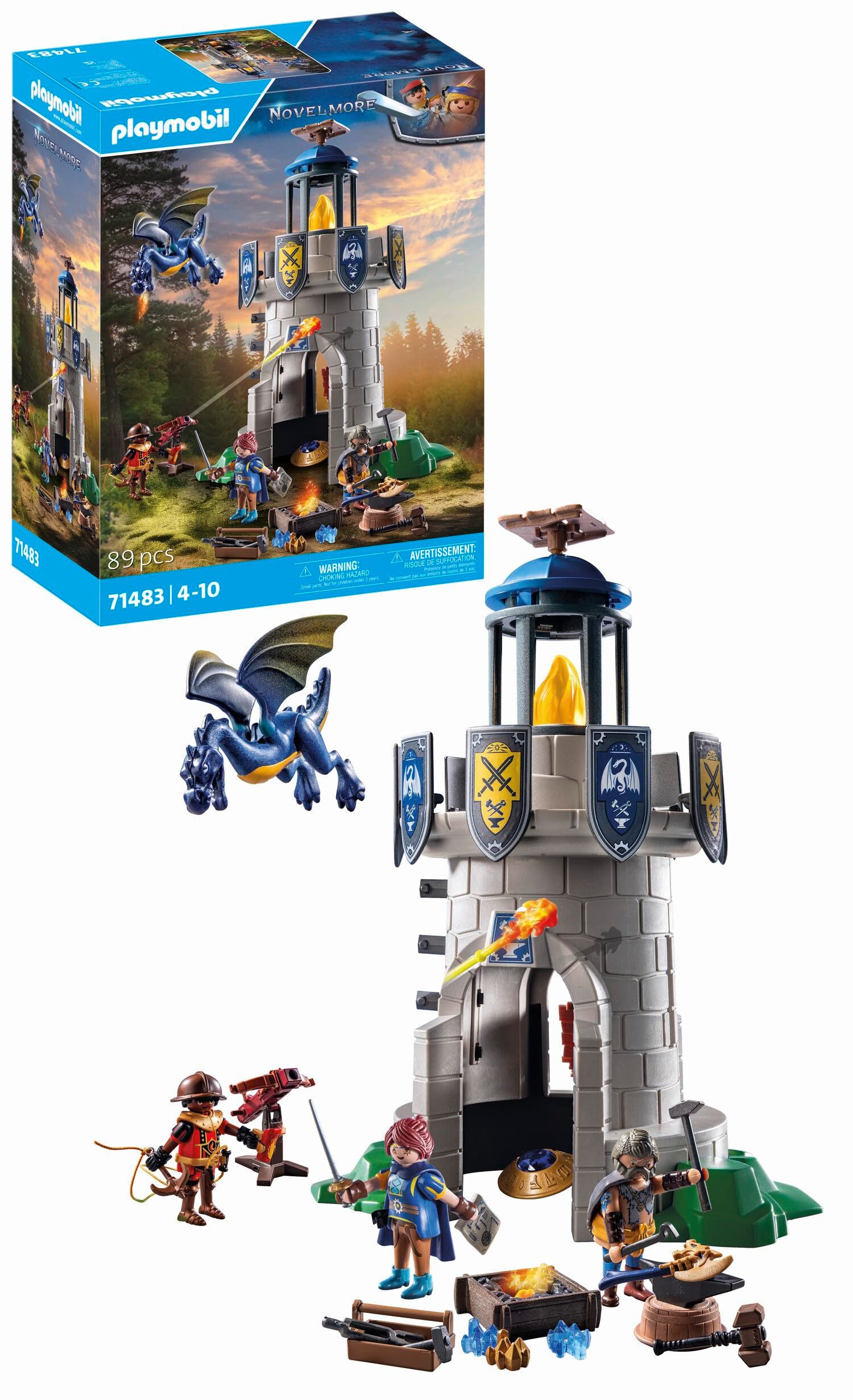 Playmobil® Spielwelt Novelmore Ritterturm mit Schmied und Drache 71483, (89-tlg), PLAYMOBIL Novelmore Spielset