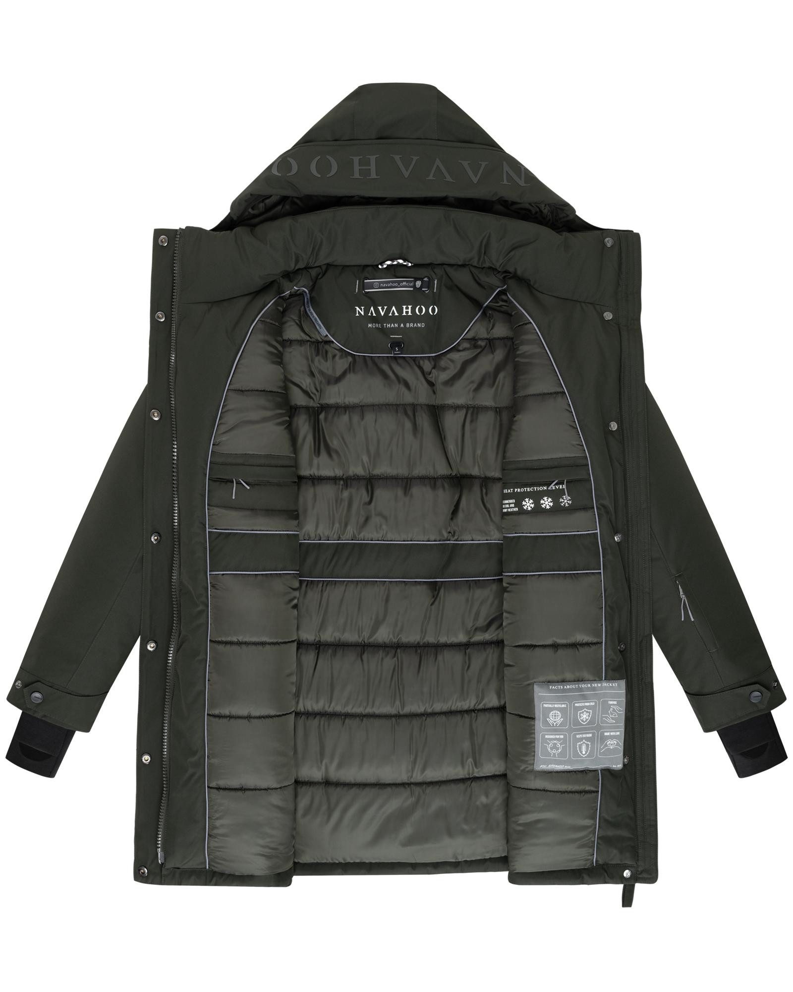 Navahoo Wintermantel Frostkuss 14 Warmer Damen Mantel mit abnehmbarer Kapuze und Taillengürtel
