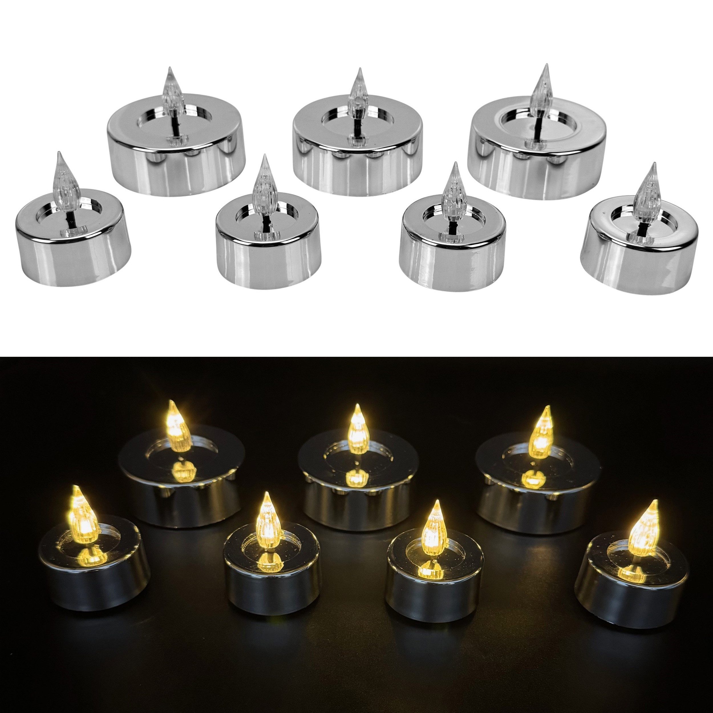 Online-Fuchs LED-Kerze - 7er Set LED Teelichter XL Shiny mit 6-Stunden Time günstig online kaufen