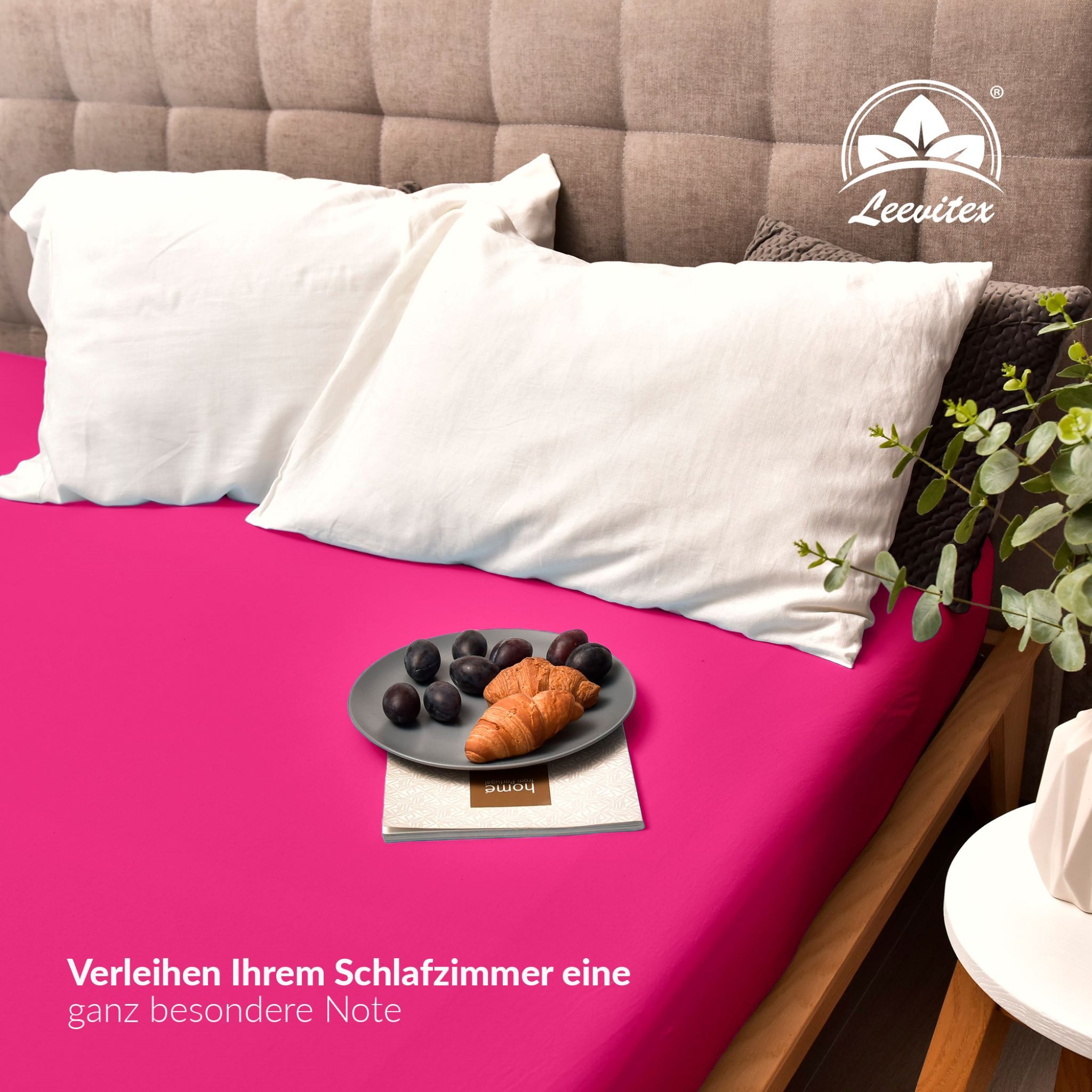leevitex® Spannbettlaken verschiedene Größen, Stoffgewicht 170 g/m², 40 cm Steghöhe, Jersey, Gummizug: rundum, (1 Stück), verschiedene Farben, OEKO-TEX® STANDAR – Bild 5 von 5