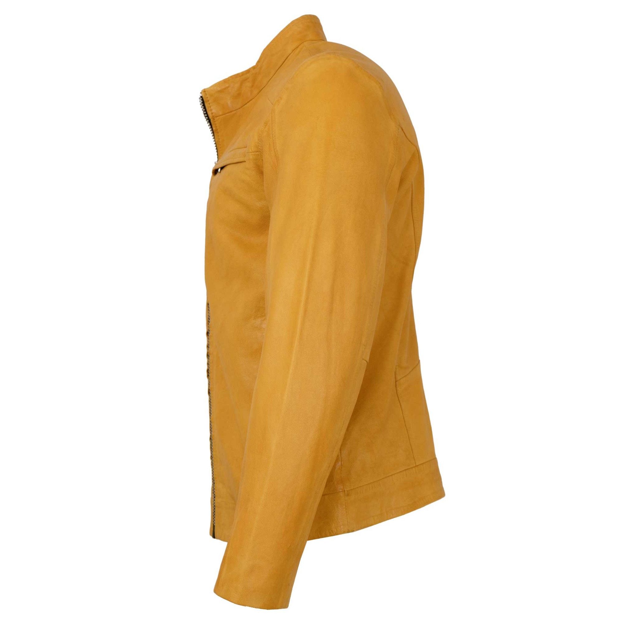 Jilani Lederjacke Kawelo Jilani - Herren Lederjacke Lammnappa gelb günstig online kaufen