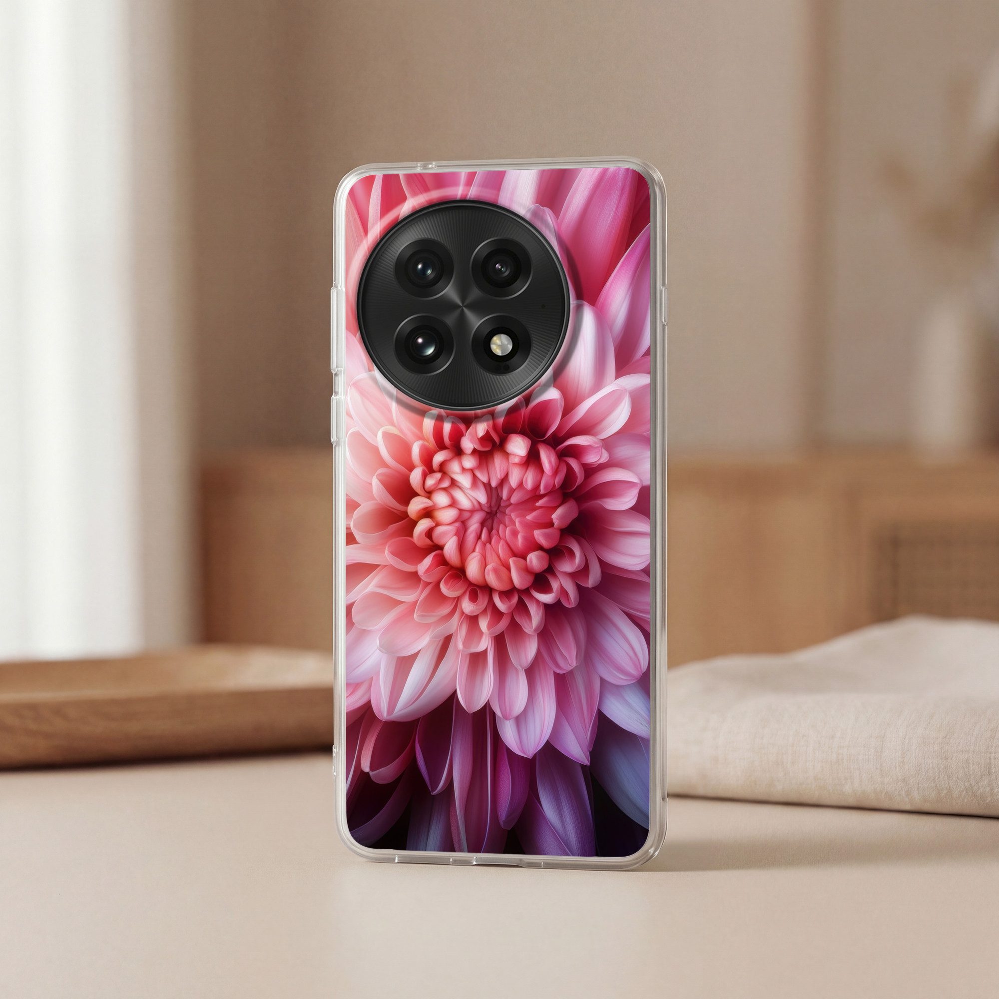 MuchoWow Handyhülle für OnePlus 13 Dahlie - Blume - Nahaufnahme - Rosa, Phone Case, Silikon, Schutzhülle Dünn
