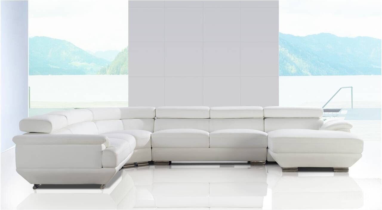 JVmoebel Wohnlandschaft Design Ecksofa Leder Sofa Couch Wohnlandschaft U-Form Sofa Sofort, 4 Teile, Made in Europa