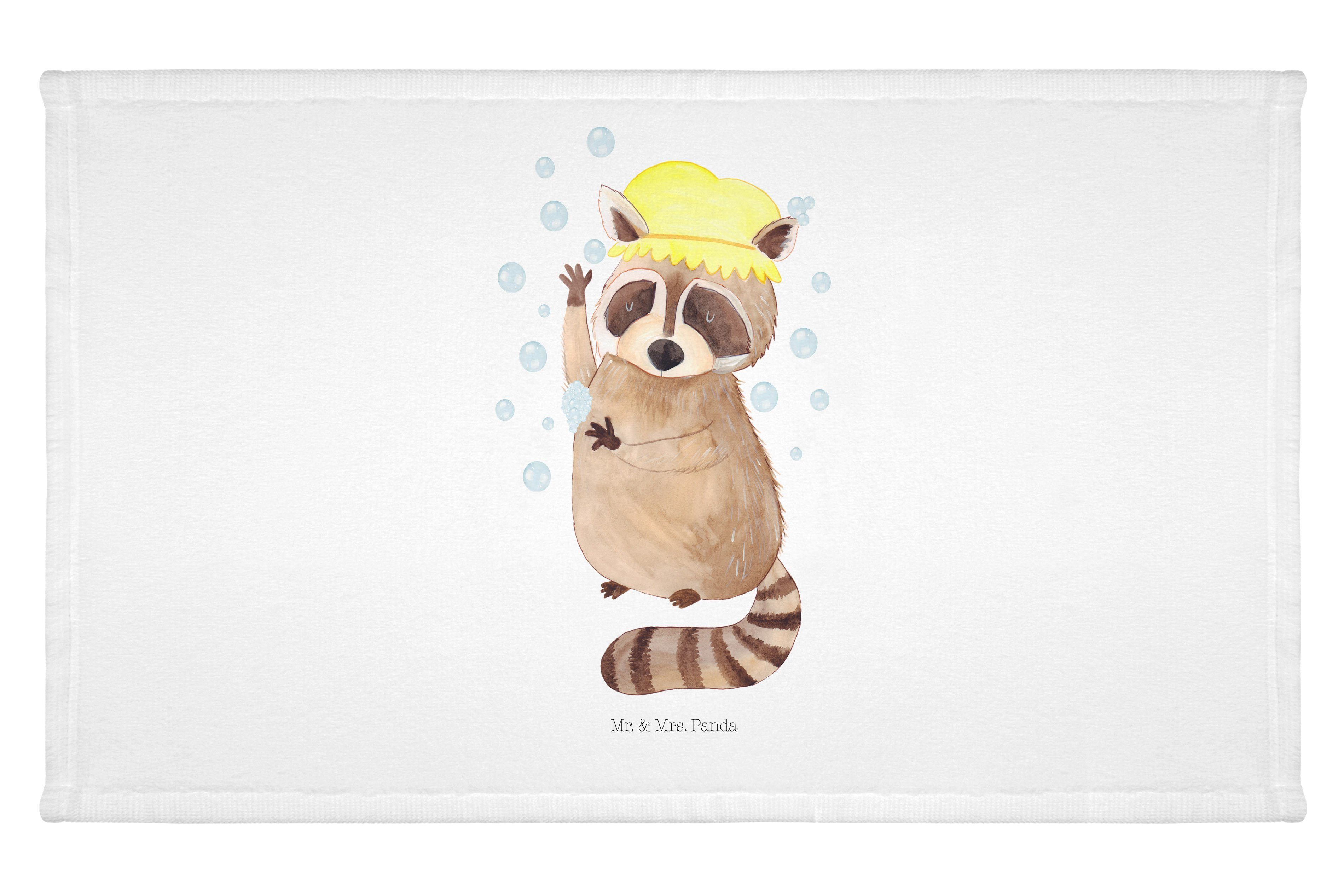 Handtuch Waschbär - Weiß - Geschenk, Tiere, Plan, Tiermotive, Frottier, Kinder