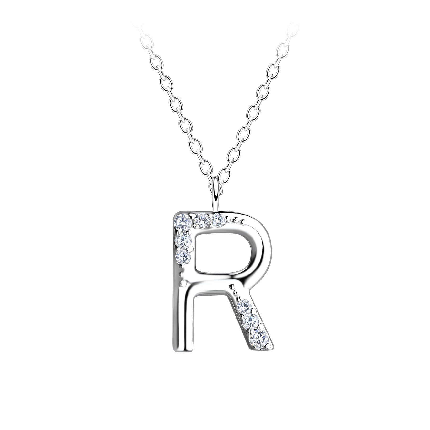 ALEXANDER YORK Kette mit Anhänger R, 2-tlg., 925 Sterling Silber