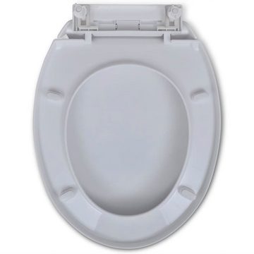 vidaXL WC-Sitz Toilettensitz mit Absenkautomatik Weiß Oval Scharnier