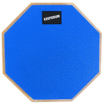 keepdrum Schlagzeug Übungspad DP-BL12 Practice-Pad Blau 12 Zoll,mit Drumsticks 5BB