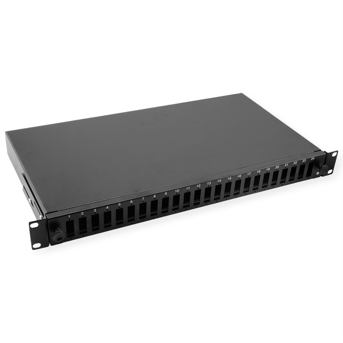 VALUE 19-Zoll-Spleißbox leer 1 HE, 24x SC DX / LC 4-fach Glasfaserkabel, ausziehbar