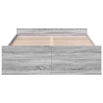 vidaXL Bett Bettgestell mit Schubladen Grau Sonoma 140x190 cm Holzwerkstoff