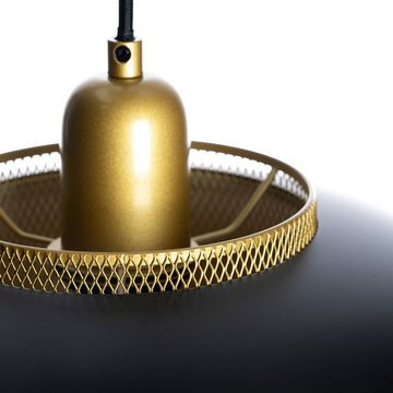 Lindby Hängeleuchte Miraca, dimmbar, Leuchtmittel nicht inklusive, Modern, Eisen, Schwarz, gold, 1 flammig, E27, Deckenlampe