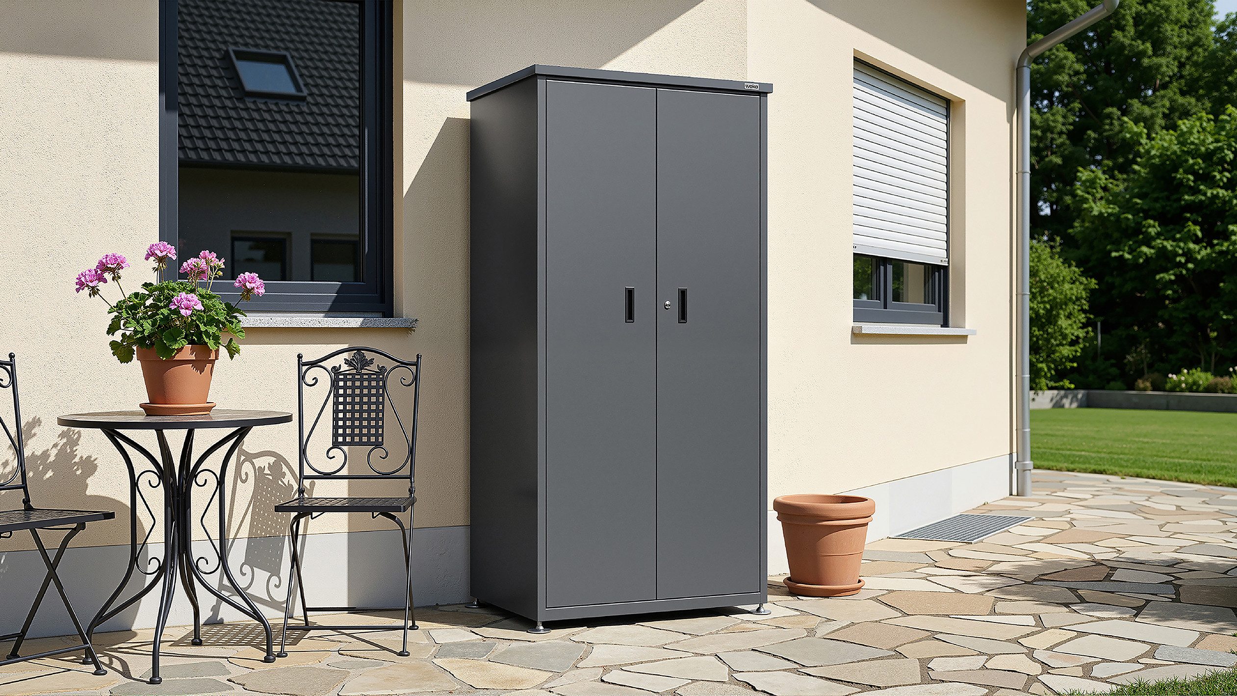 weka Geräteschrank Gary 2 Metall pulverbeschichtet, BxTxH: 90x65x186 cm