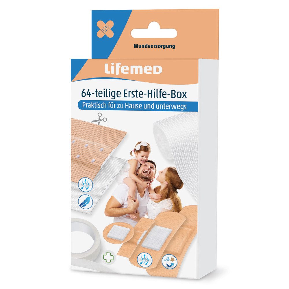LifeMed Wundpflaster Lifemed® - Erste Hilfe Box - 64teilig