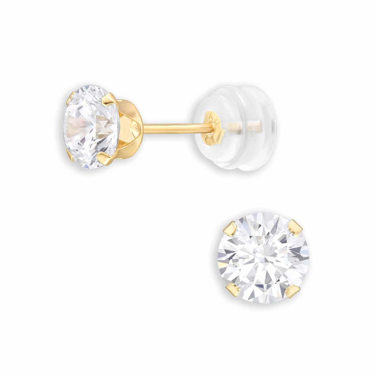 Monkimau Ohrring-Set Elegante 14K Gold Ohrstecker Zirkonia Ohrstecker Damen, Hypoallergen
