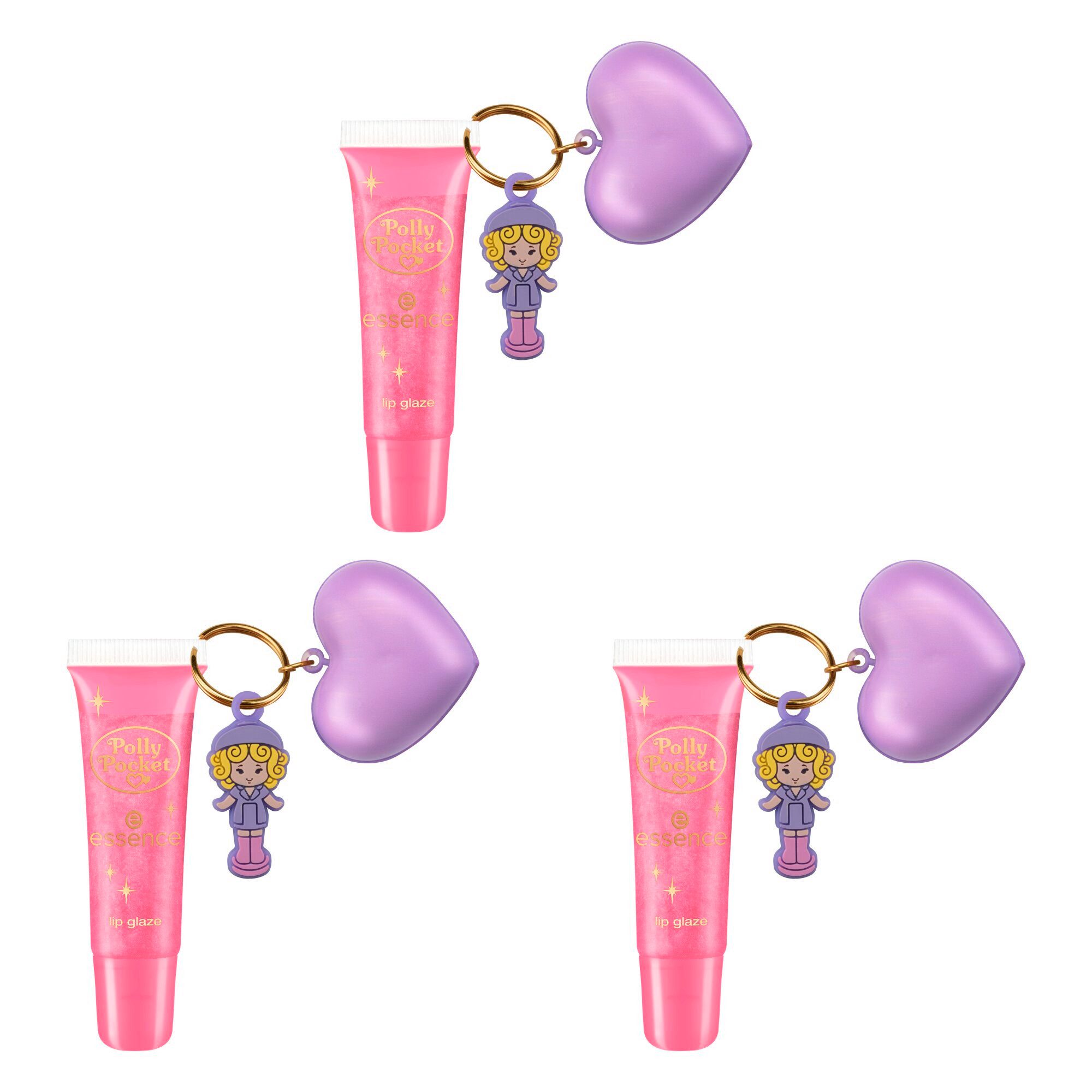 Essence Блеск для губ Polly Pocket lip glaze, 3-tlg., 3 Styles, Kompaktes Format für unterwegs