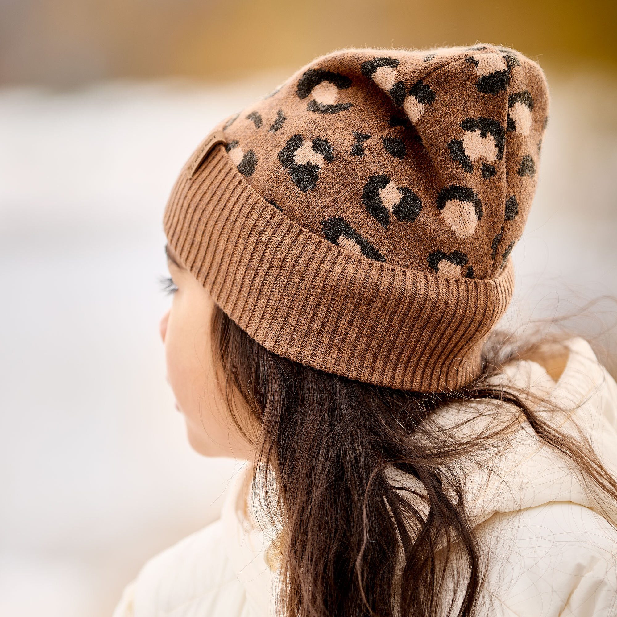 MAXIMO Strickmütze KIDS GIRL-Beanie,Leo Umschlag (1-St) Animal-Print – Bild 5 von 5