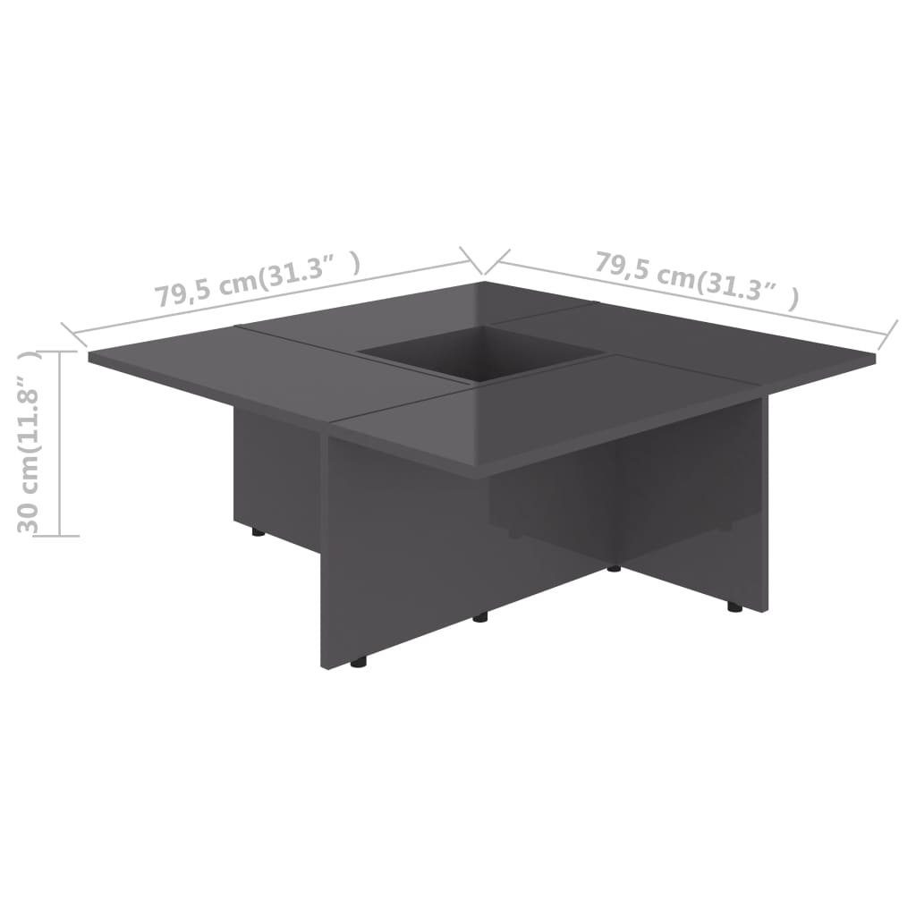 Hochglanz-Grau Holzwerkstoff Hochglanz-Grau Couchtisch Couchtisch vidaXL cm 79,5x79,5x30 Hochglanz-Grau (1-St) |