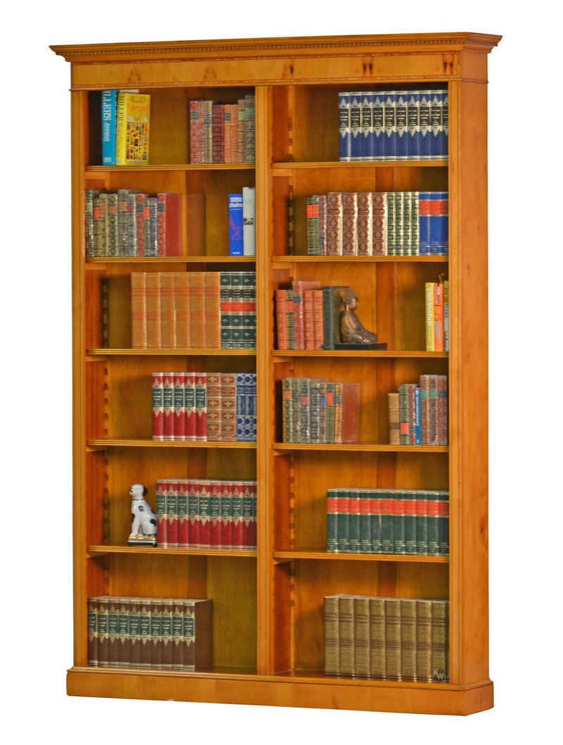 Kai Wiechmann Bücherregal hochwertiger Schrank Eibe im englischen Stil, edles Bücherbord 150 cm, in verschiedenen Tiefen, gefertigt in in einer Meisterwerkstatt