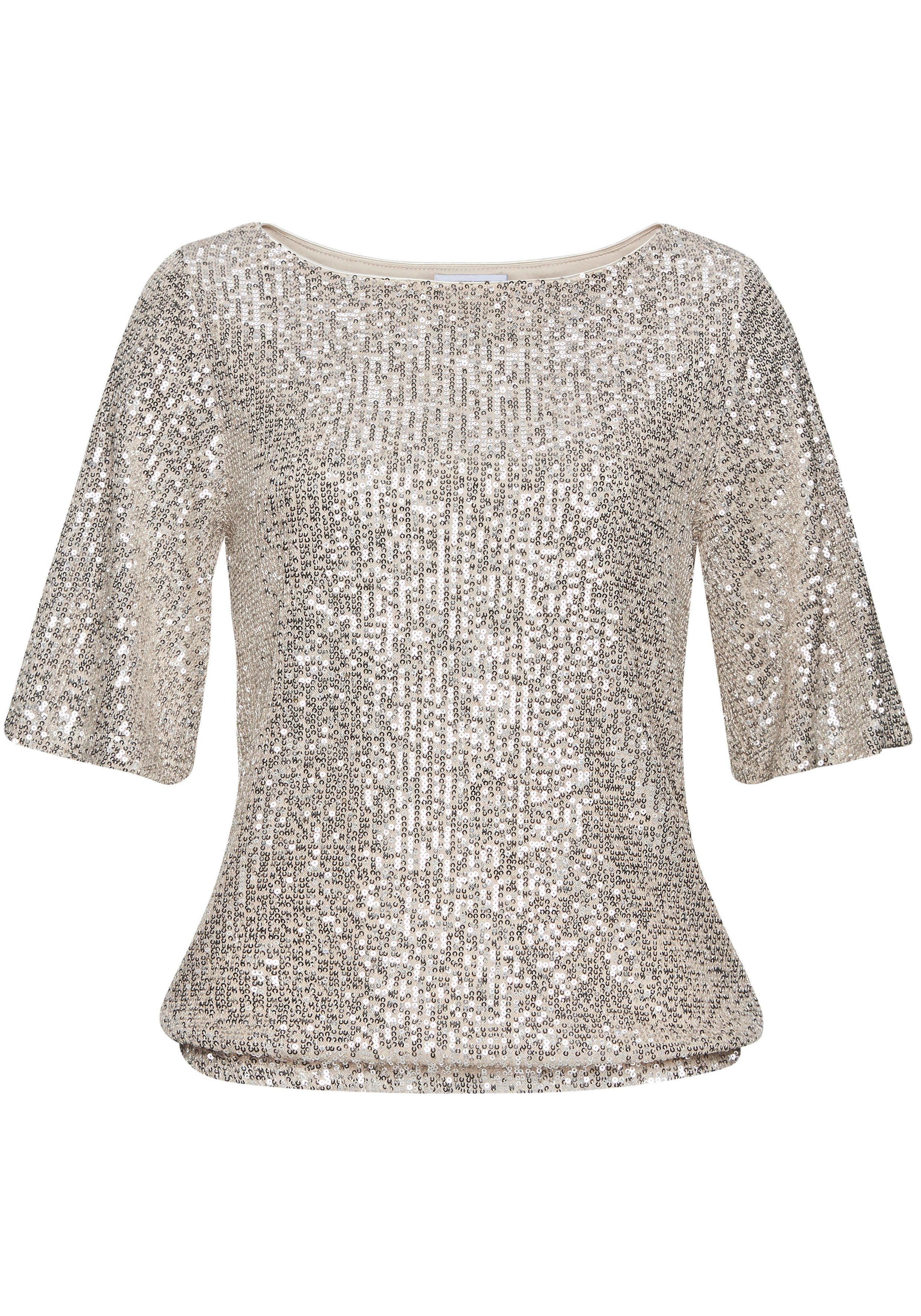 LASCANA Paillettenshirt, mit weiten Ärmeln, festliches Glitzershirt, Partys günstig online kaufen