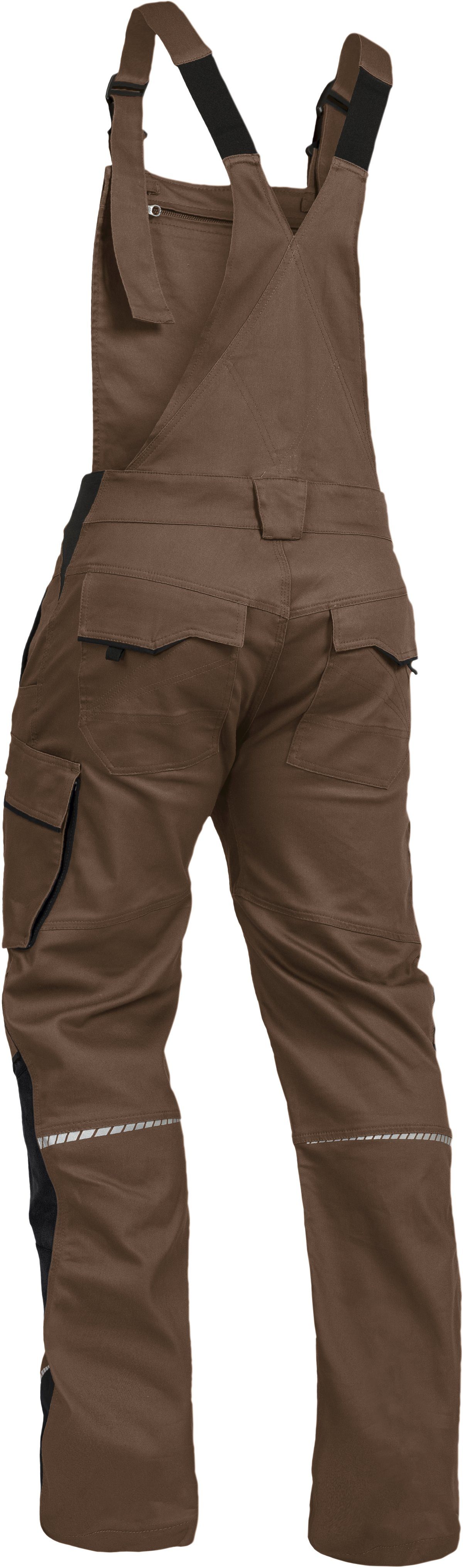 Leibwächter Arbeitslatzhose Herren Flex-Line Latzhose (Arbeitshose mit Keil im Schritt) mit Reflektoren – Bild 2 von 5