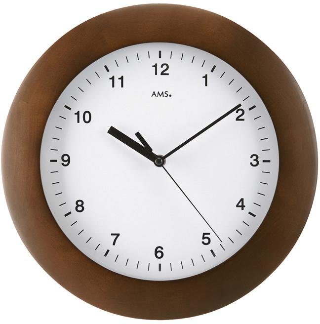 AMS Funkwanduhr F5904/1 (Quarzuhr,Holz,Wohnzimmer,Esszimmer,Küche,Arbeitszimmer,Büro,Flur)