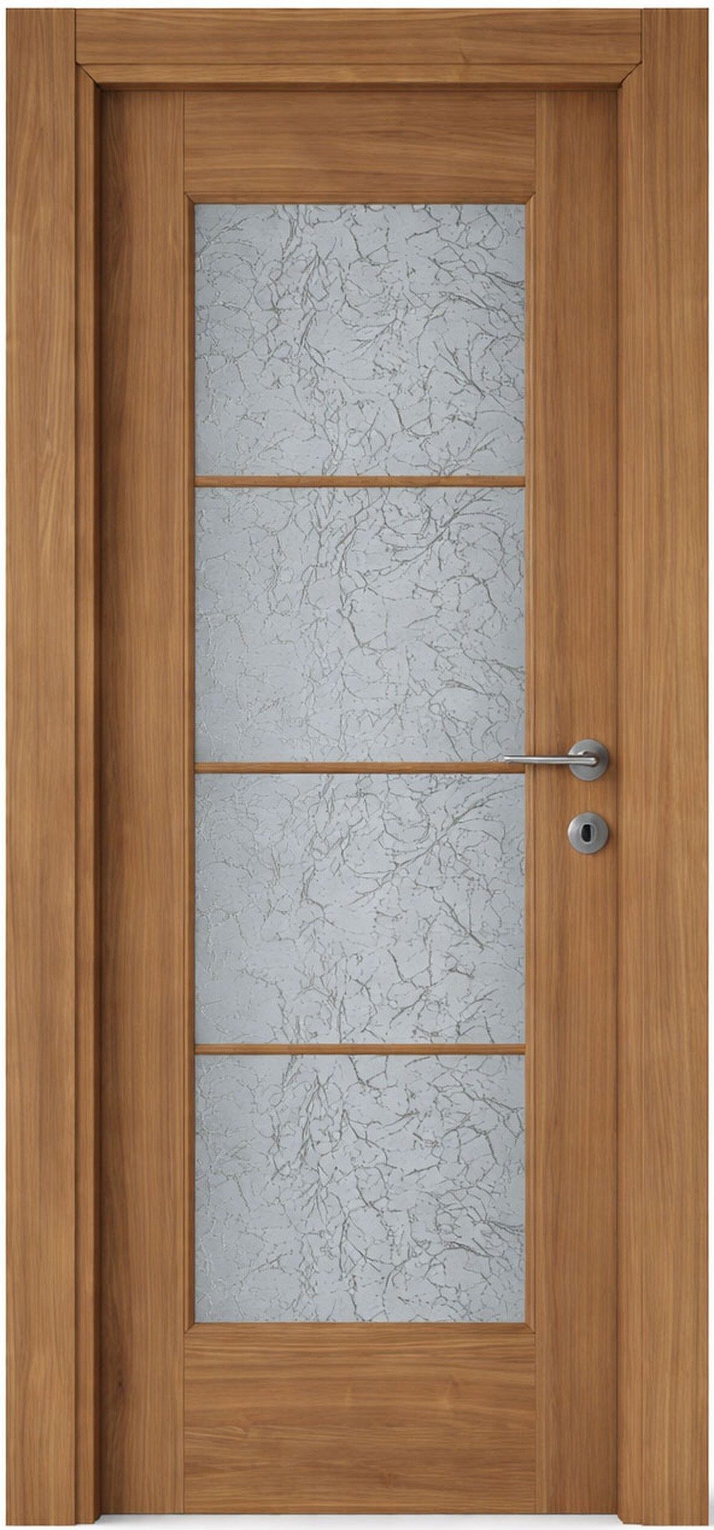 Xlmoebel Zimmertür Moderne braune Innentür aus MDF mit Milchglas für Ihr Zuhause, Made in Europa