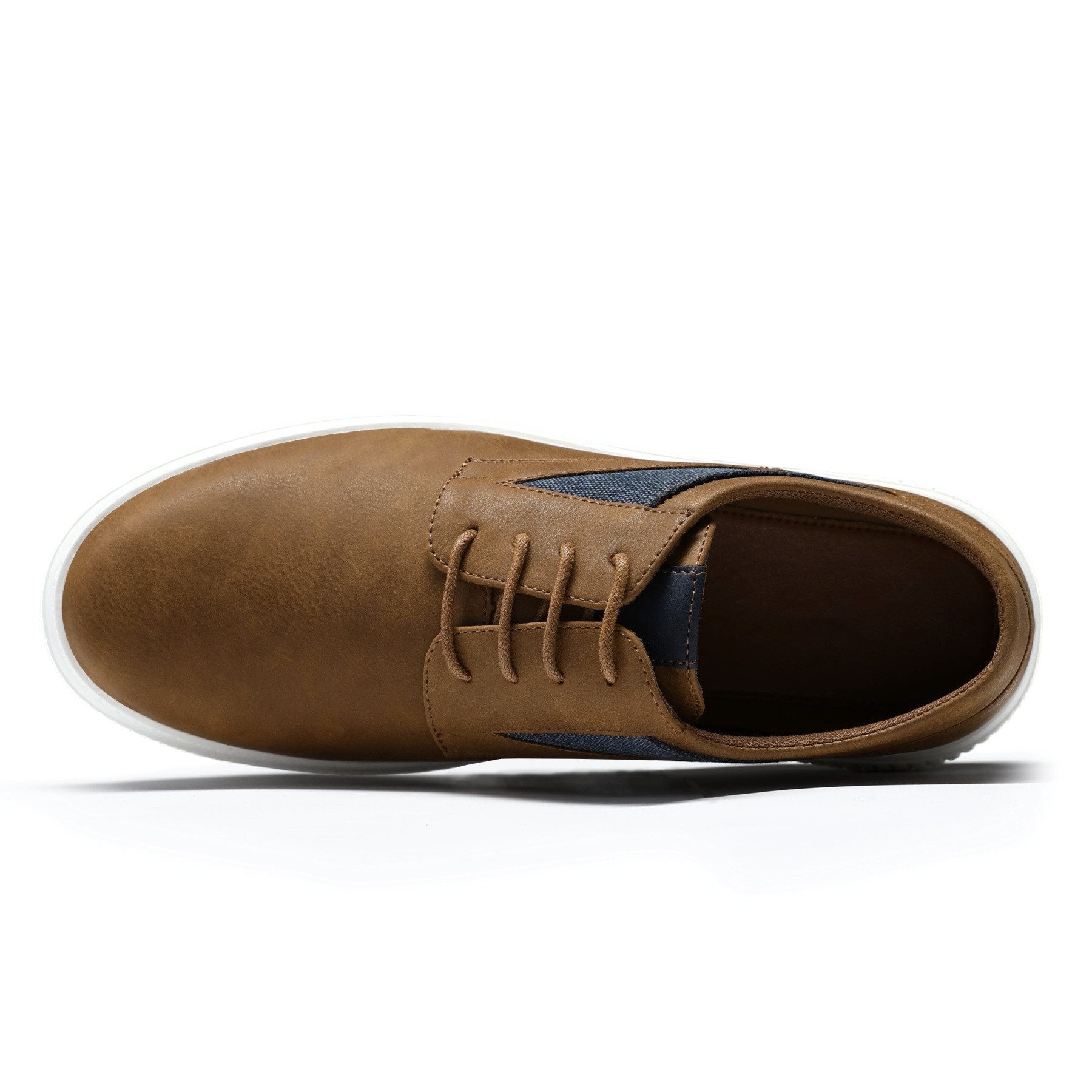 Allthemen Schnürschuh Herren Schnür-Halbschuhe im Kontrastlook Casual Freizeitsneaker – Bild 4 von 5