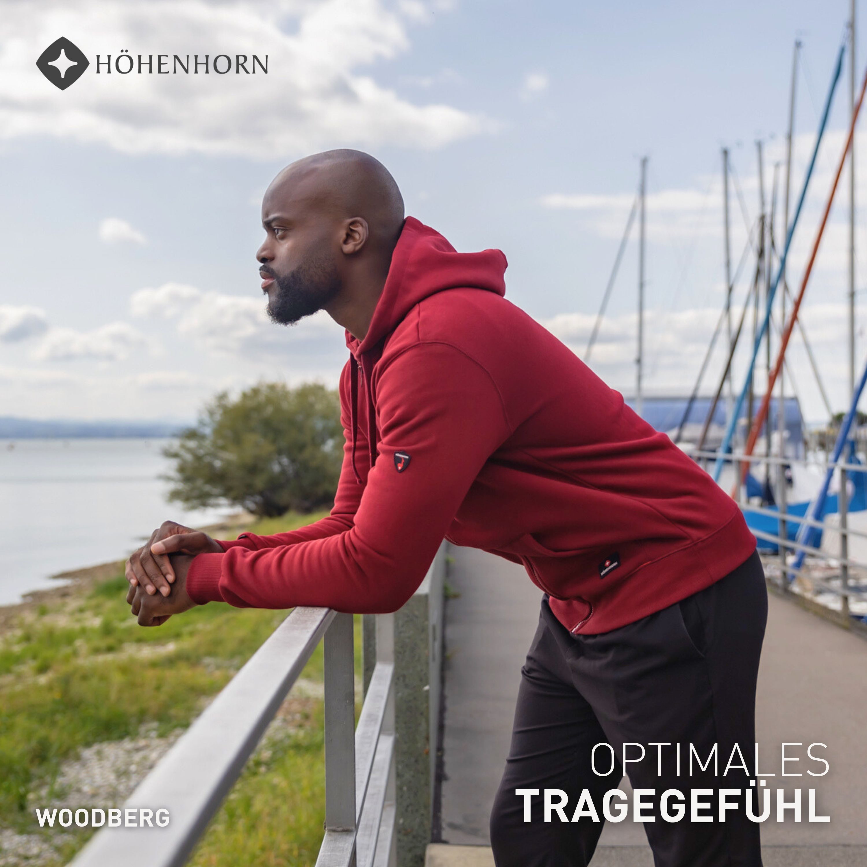 Höhenhorn Kapuzenpullover Woodberg Herren Hoodie für Männer Pullover Sweatshirt Hochwertige Baumwolle, weiche Innenseite, angenehm warm