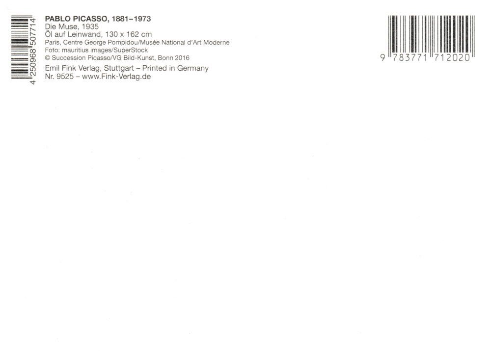 Postkarte Kunstkarte Pablo Picasso Muse" "Die