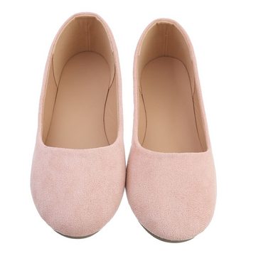 Ital-Design Damen Schlupfschuhe Freizeit Ballerina Flach Klassische Ballerinas in Altrosa