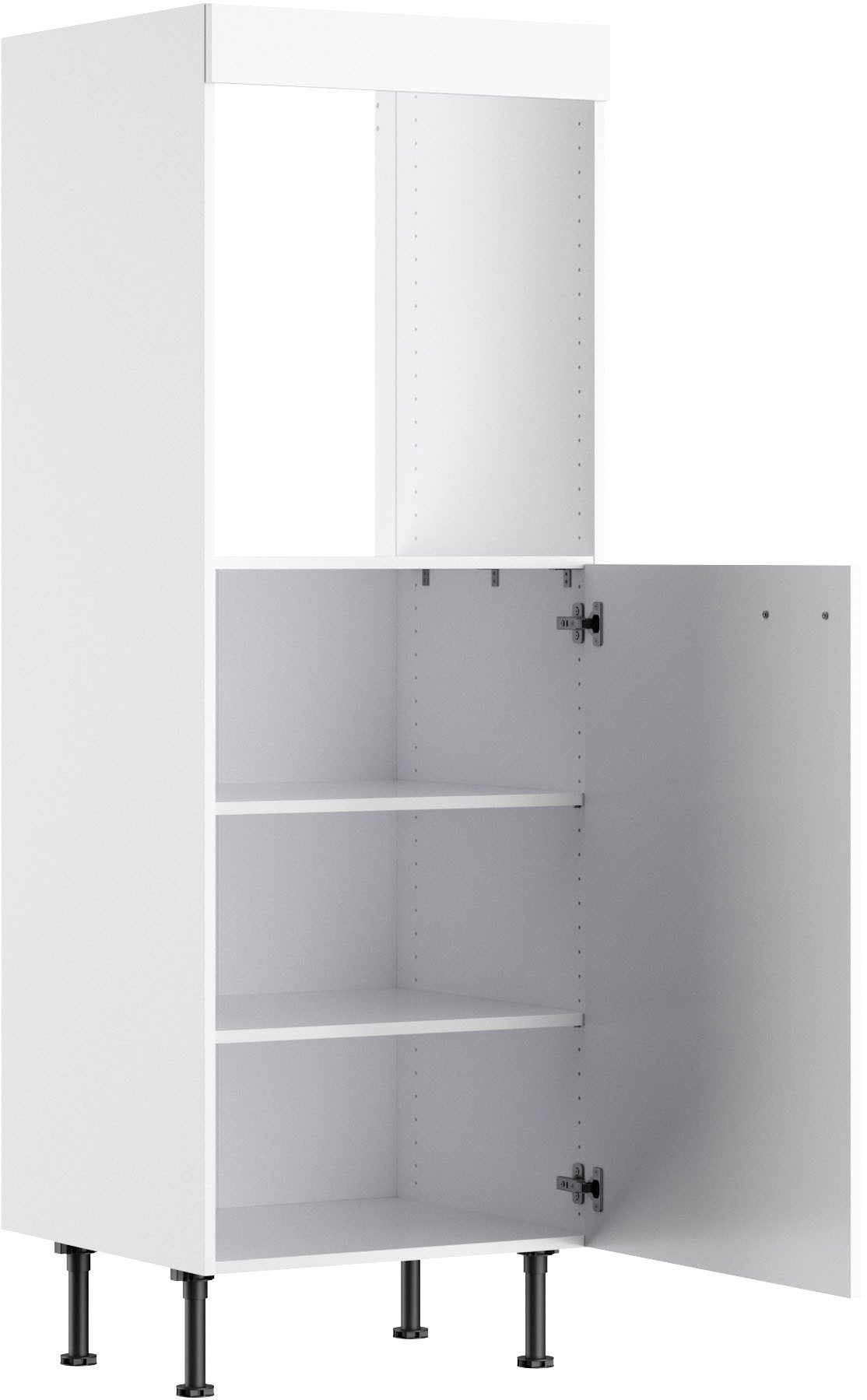 KOCHSTATION Backofenumbauschrank KS-Paula 60 cm breit, 176 cm hoch, mit 1 festen Blende, 1 Tür, 2 Einlegeböden