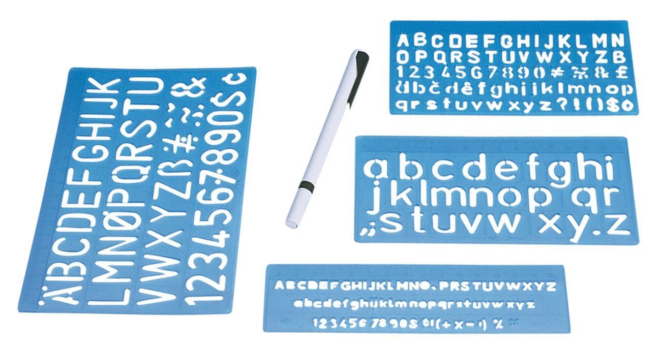 WEDO Handgelenkstütze WEDO Schriftschablonen-Set, Schrifthöhen: 5 mm, 10 mm, 20 mm