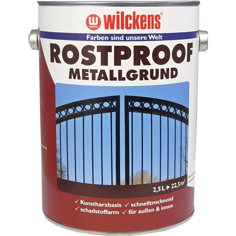 Wilckens Farben Rostschutzgrundierung Rostproof Metallgrund 750ml oder 2,5L, Schnell trocknende Spezialgrundierung für Eisen- & Stahluntergründe