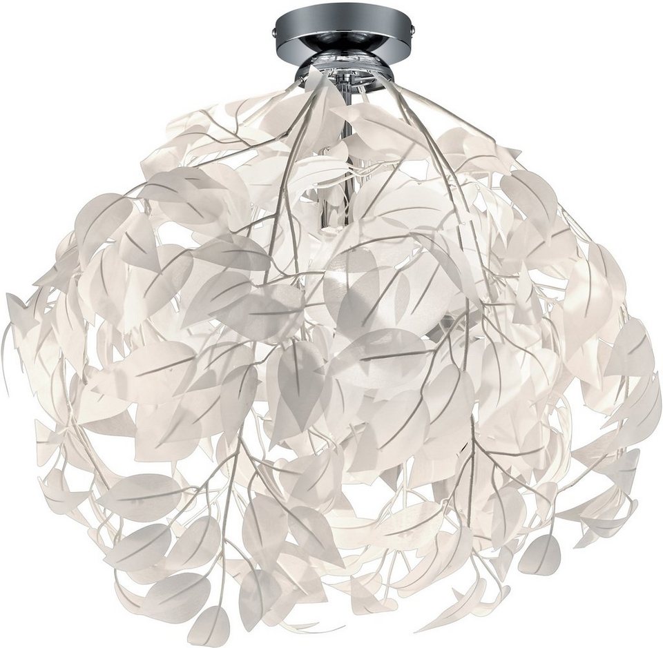 TRIO Leuchten Deckenleuchte Leavy, E27 Deckenlampe mit Blätteroptik, Ø  38cm, Deckenleuchte mit ausgefallenem Design in Blätteroptik