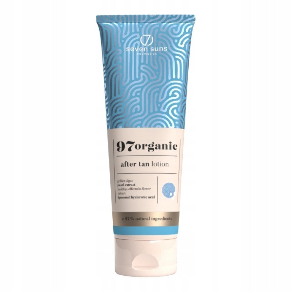7Suns After Sun-Lotion 7Suns 97organic After Tan Pflegelotion mit Hyaluronsäure 250 ml, 1-tlg., Mit MelanoBlend zur Pflege nach Sonne und Solarium