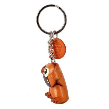 Monkimau Schlüsselanhänger Mops Schlüsselanhänger Leder Tier Figur (Packung)