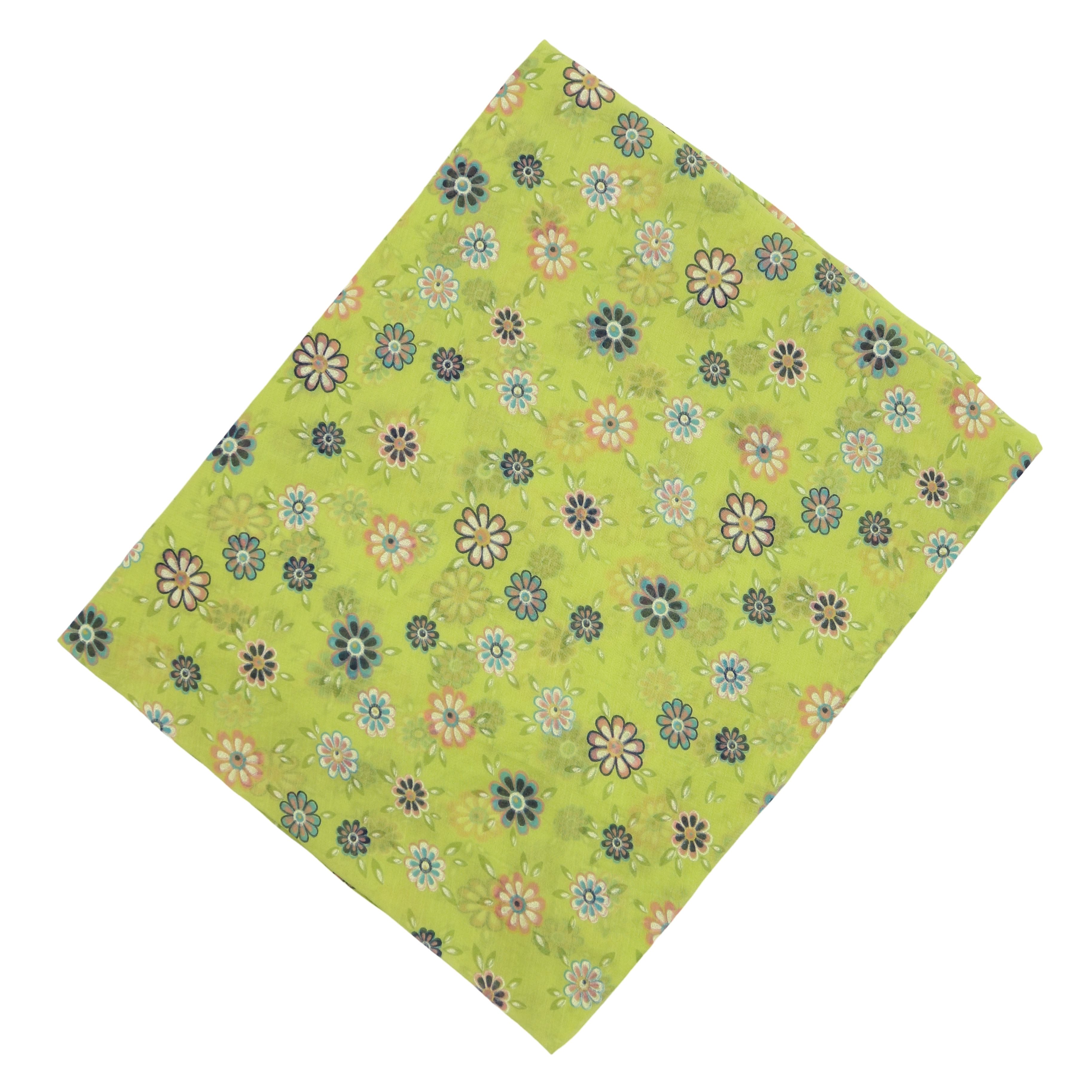 MIRROSI Modeschal Asymmetrischer Schal, Made in Italy 20% Seide 80% Baumwolle, (ca. 170x77cm; Leicht und bequem, Blumen Print), Damen Halstuch ideal für Frühling, Sommer und Herbst