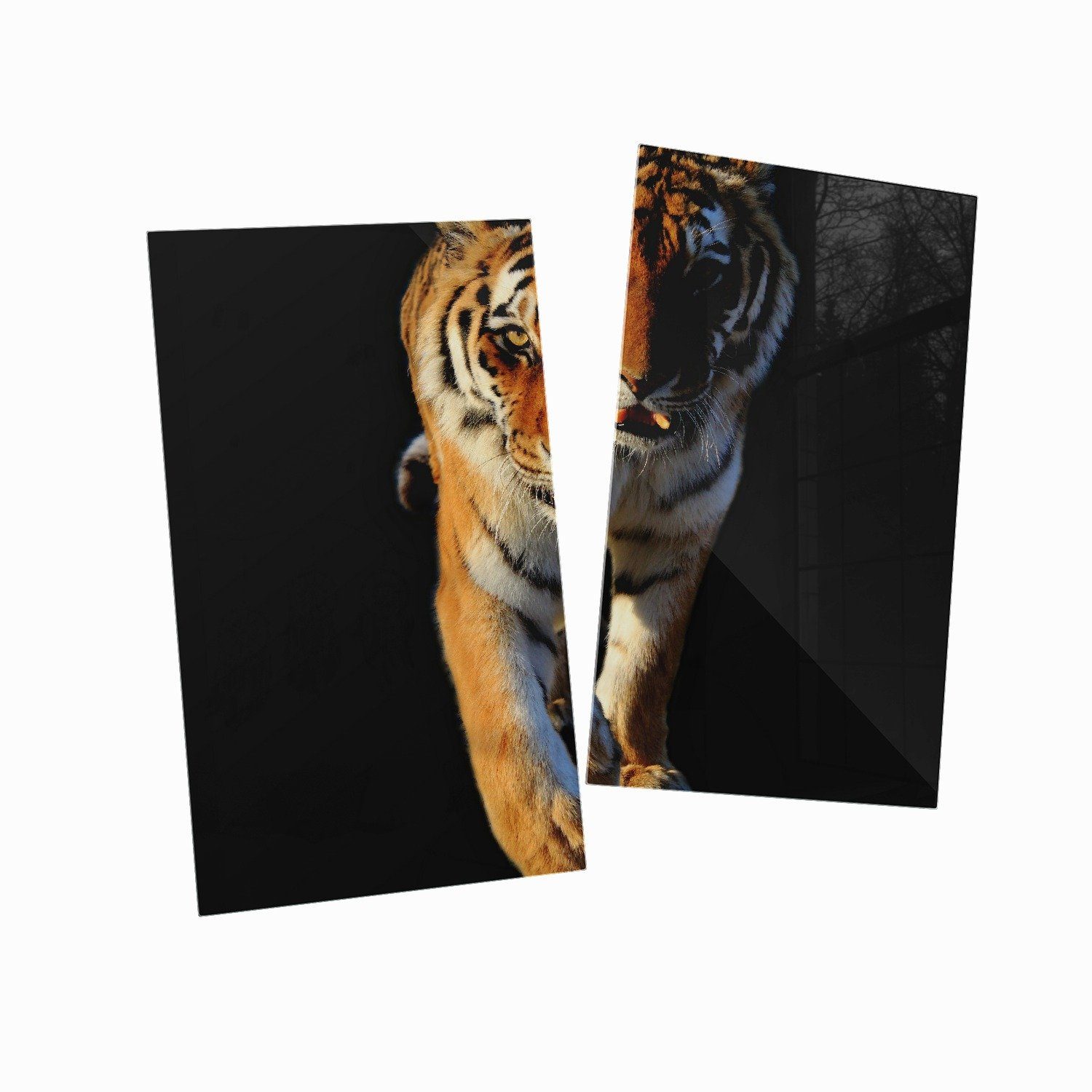 Wallario Herd-Abdeckplatte ESG-Sicherheitsglas, Noppen), inkl. Tiger, tlg., (Glasplatte, 5mm verschiedene 2 Laufender Größen