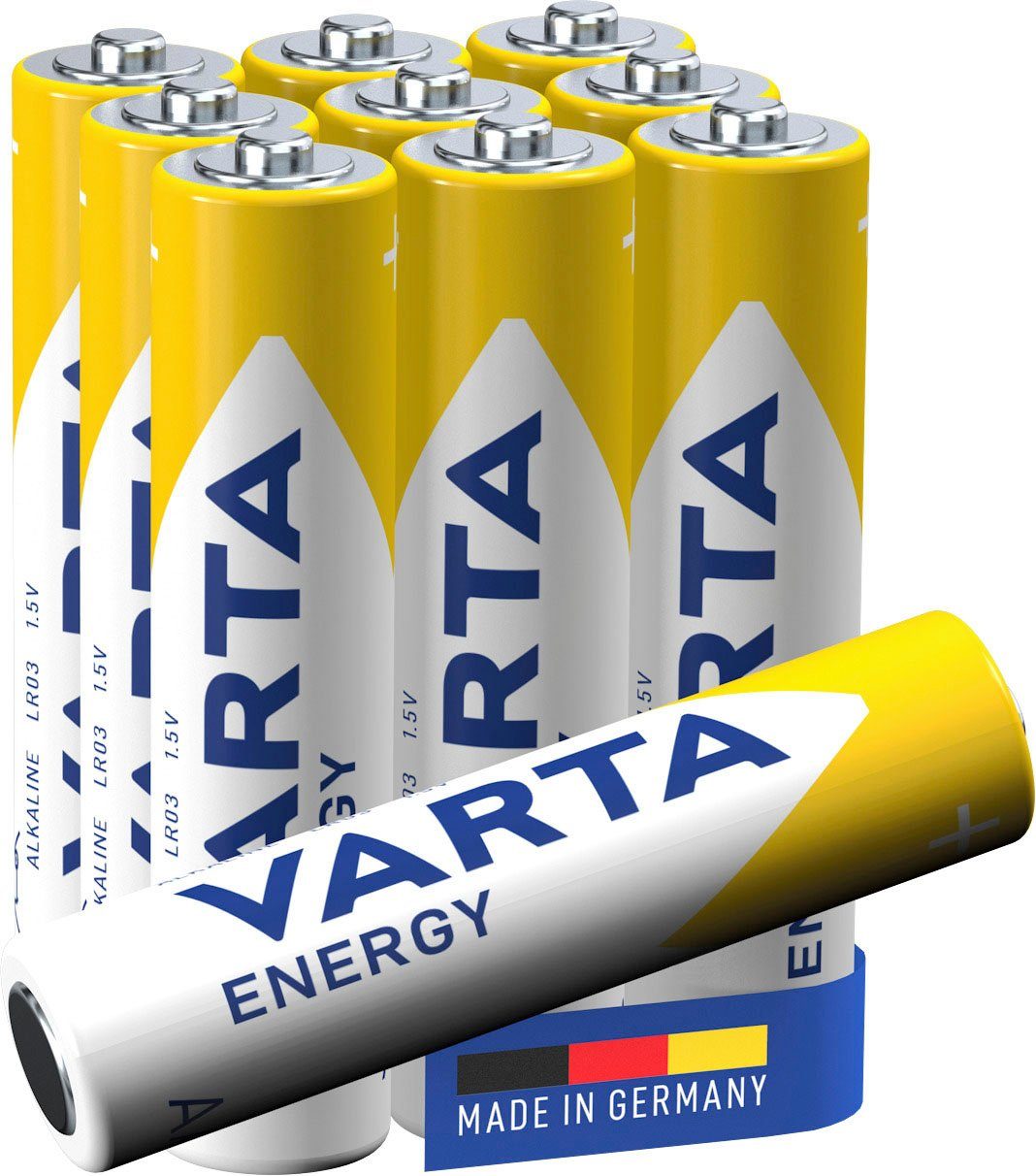 VARTA Energy AAA Micro LR3 Batterie, LR03 (10 St), ideal für Spielzeug Taschenlampe und andere batteriebetriebene Geräte