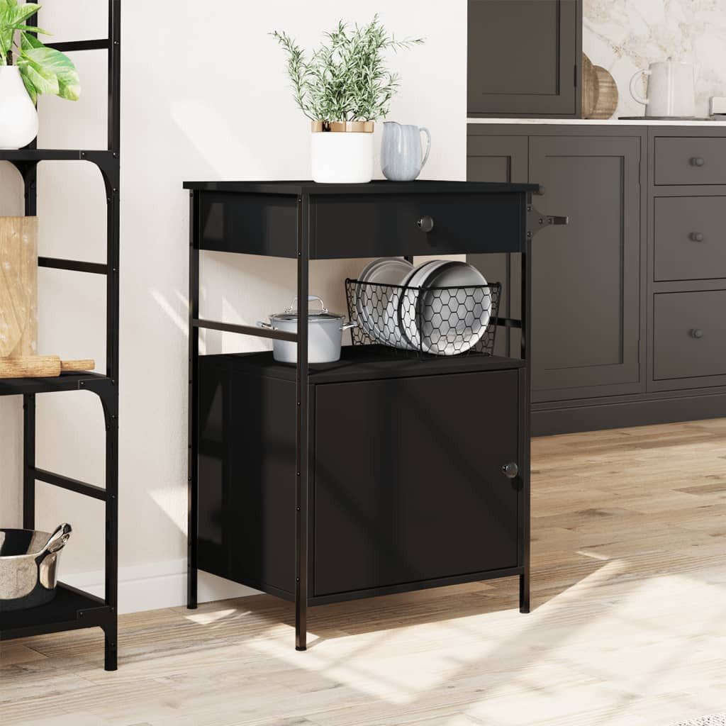 vidaXL Küchenwagen Küchenwagen Schwarz 56x43x89,5 cm günstig online kaufen