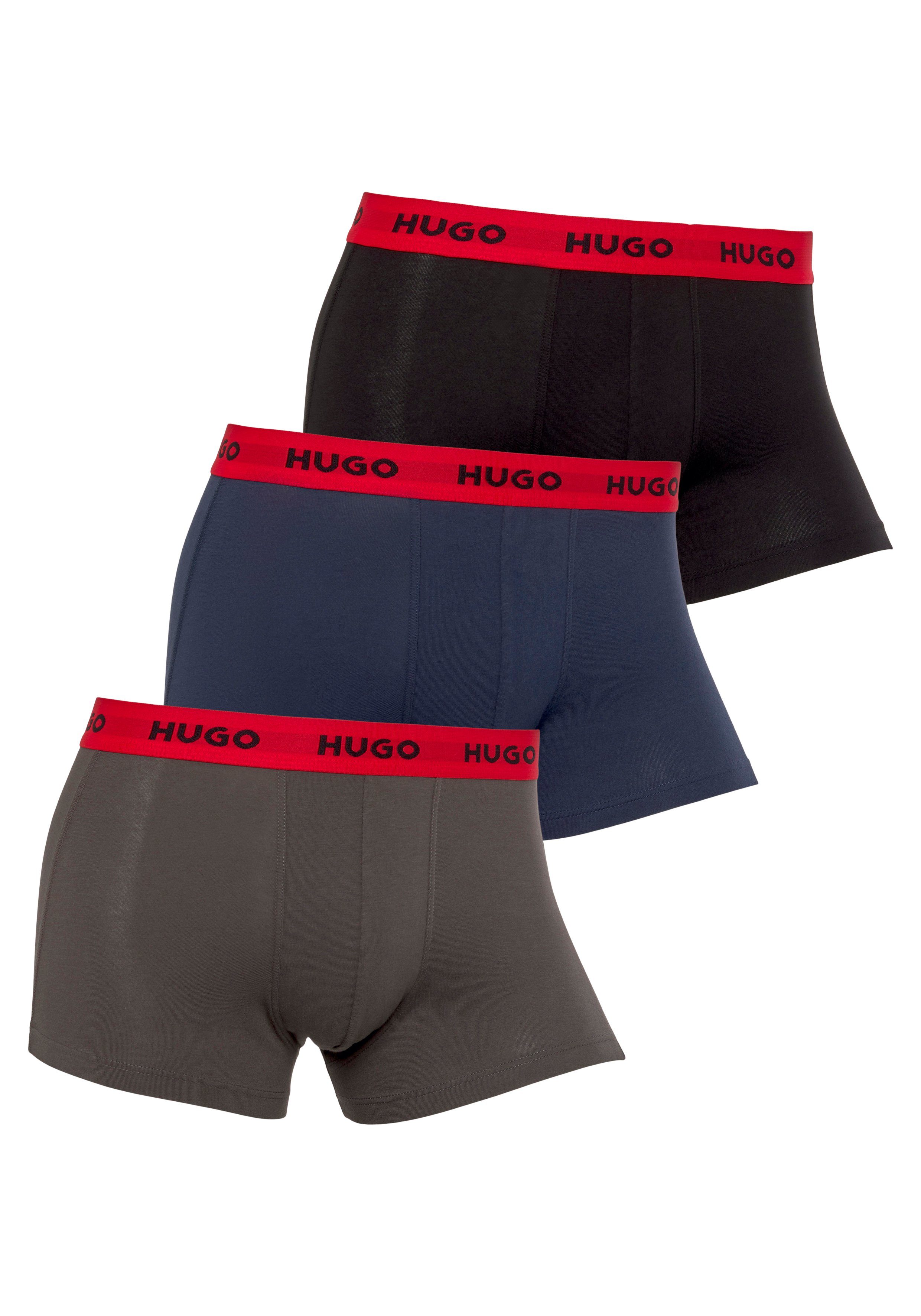HUGO Trunk TRUNK TRIPLET PACK (Packung, 3-St., 3er Pack) mit elastischem Logobund Medium-Grey